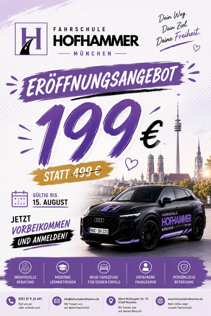 Eröffnungsangebot - Grundbetrag für 199 Euro statt 499 Euro, gültig bis 15. August